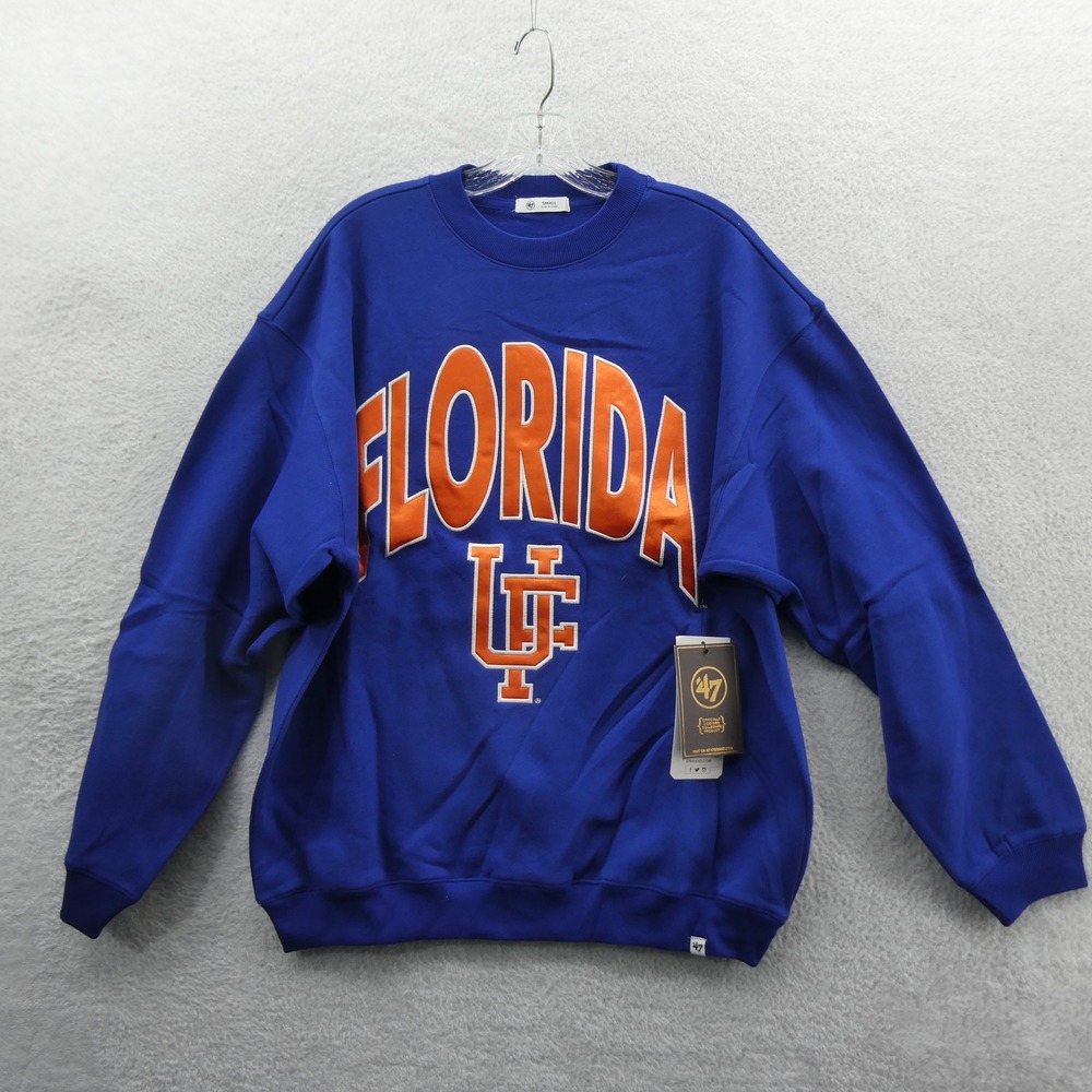 47 Brand Sweatshirt Women Small Florida Gators Blue Relaxed Fit Fleece Crewneck